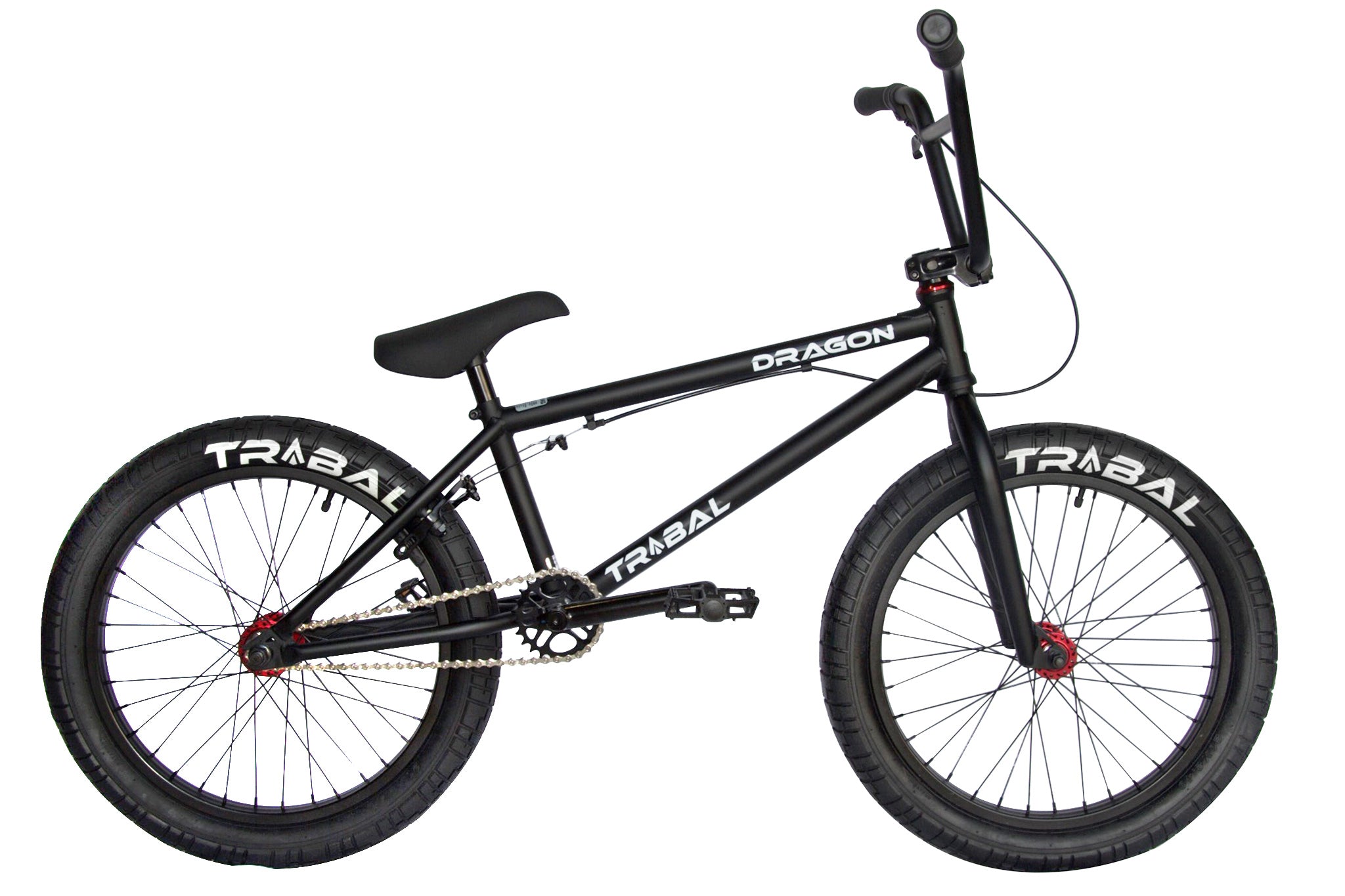 Tribal Dragon BMX Bike - Matte Black / Red Parts