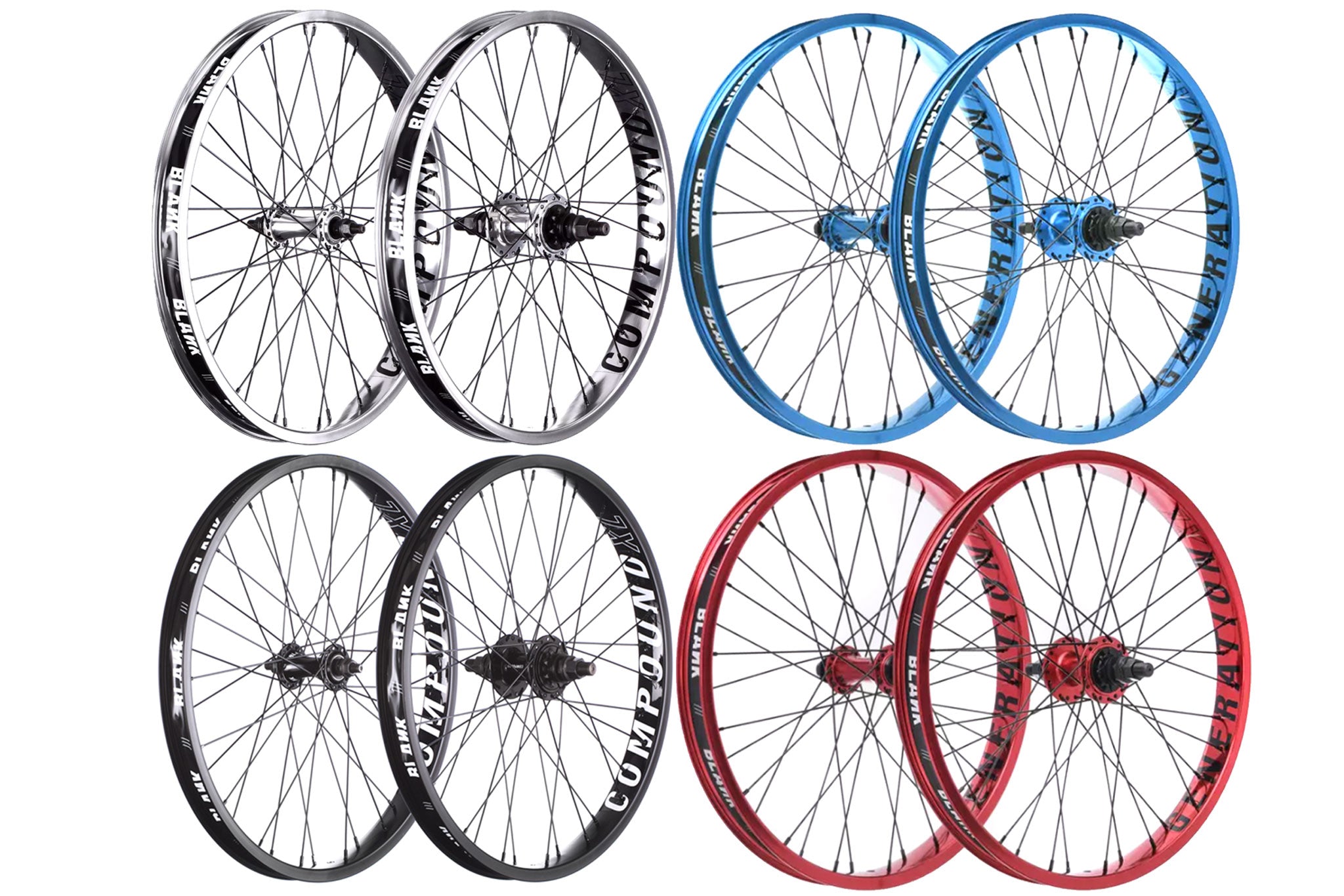 Blank XL Compound BMX Wheelsets