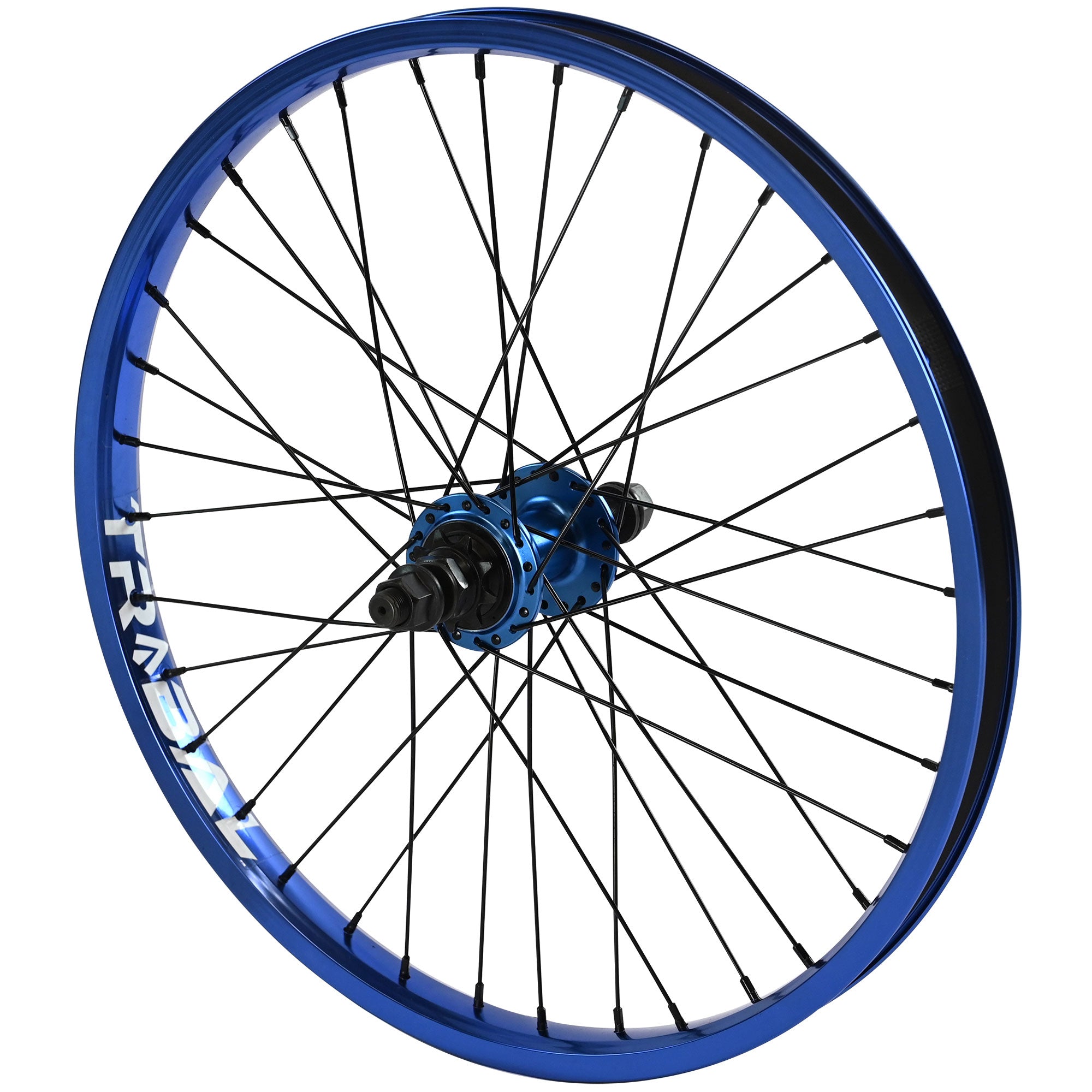 Tribal BMX rear wheel blue